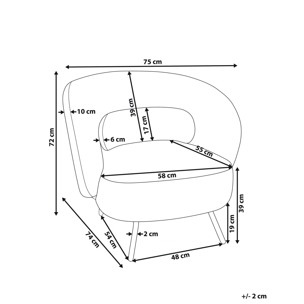 Boucle Fotel Kremowy MAKELA