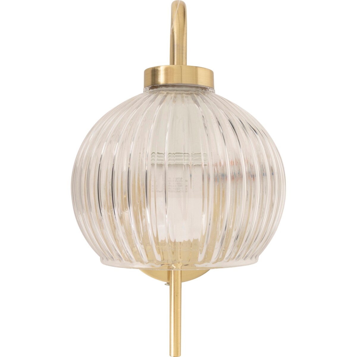 Kinkiet kula KRYS, złoto i szkło, wys. 30 cm