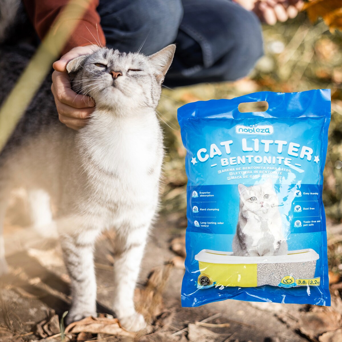 Żwirek Dla Kota Bentonitowy Do Kuwety 3,8 L Zbrylający Bezpyłowy Cytrynowy