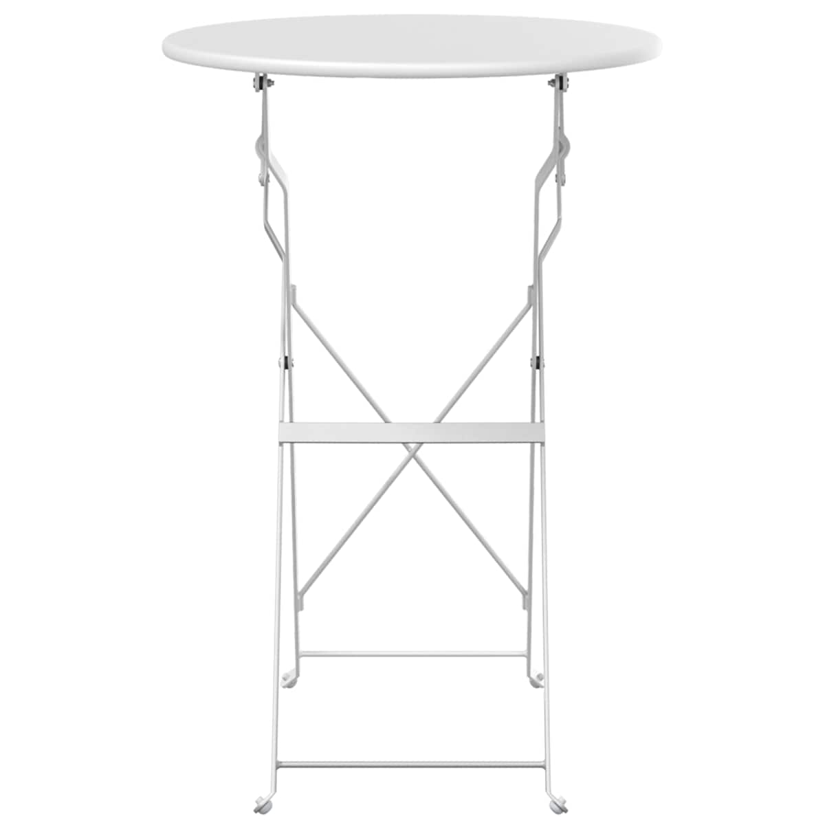 vidaXL Składany stół bistro Biały Ø50x71 cm ze stali malowanej