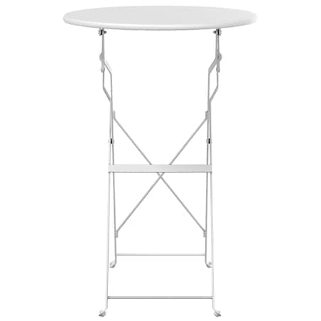 vidaXL Składany stół bistro Biały Ø50x71 cm ze stali malowanej