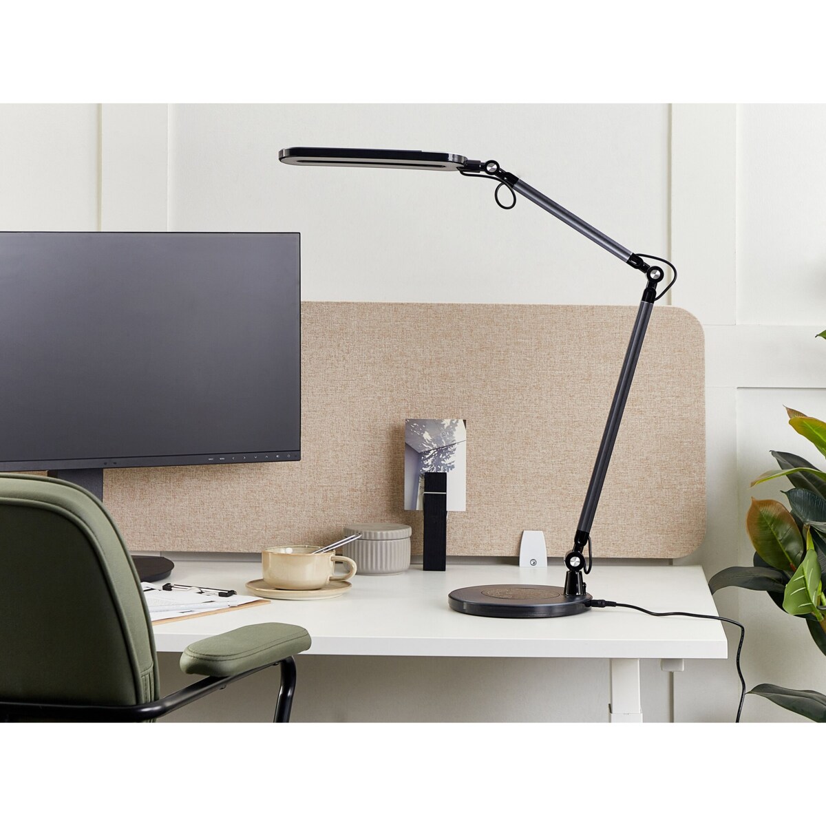 Lampa biurkowa LED metalowa czarna GRUS