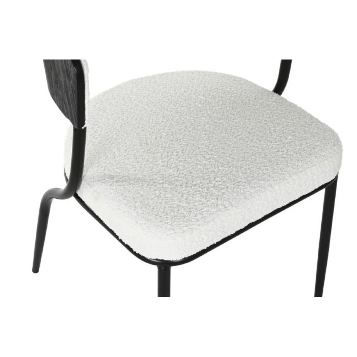 Krzesło czarno-białe boucle 75x51,5x52,5 cm NURITIA