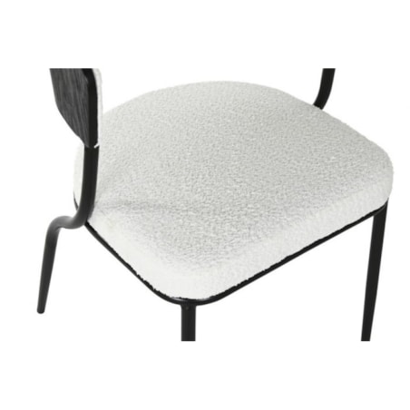 Krzesło czarno-białe boucle 75x51,5x52,5 cm NURITIA