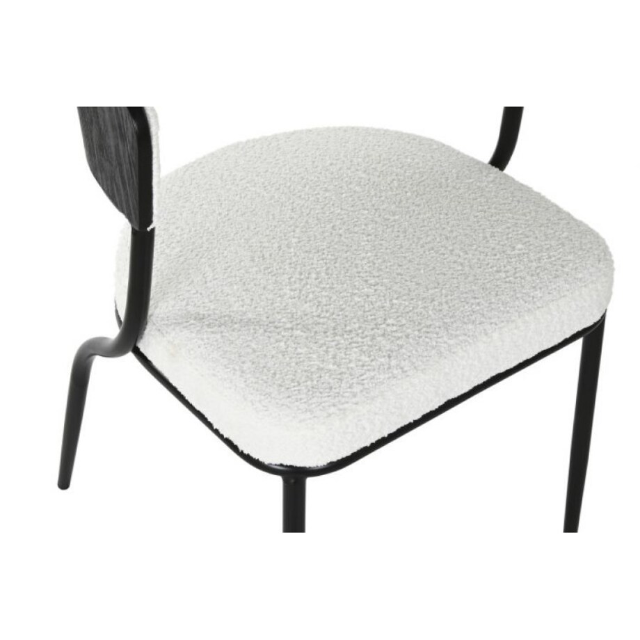 Krzesło czarno-białe boucle 75x51,5x52,5 cm NURITIA