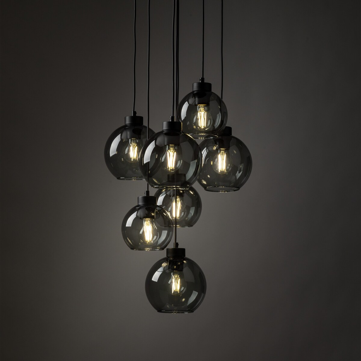Lampa wisząca CUBUS GRAPHITE TK Lighting 10207, 7xE27, grafitowa, regulowana wysokość, nowoczesna do salonu i jadalni