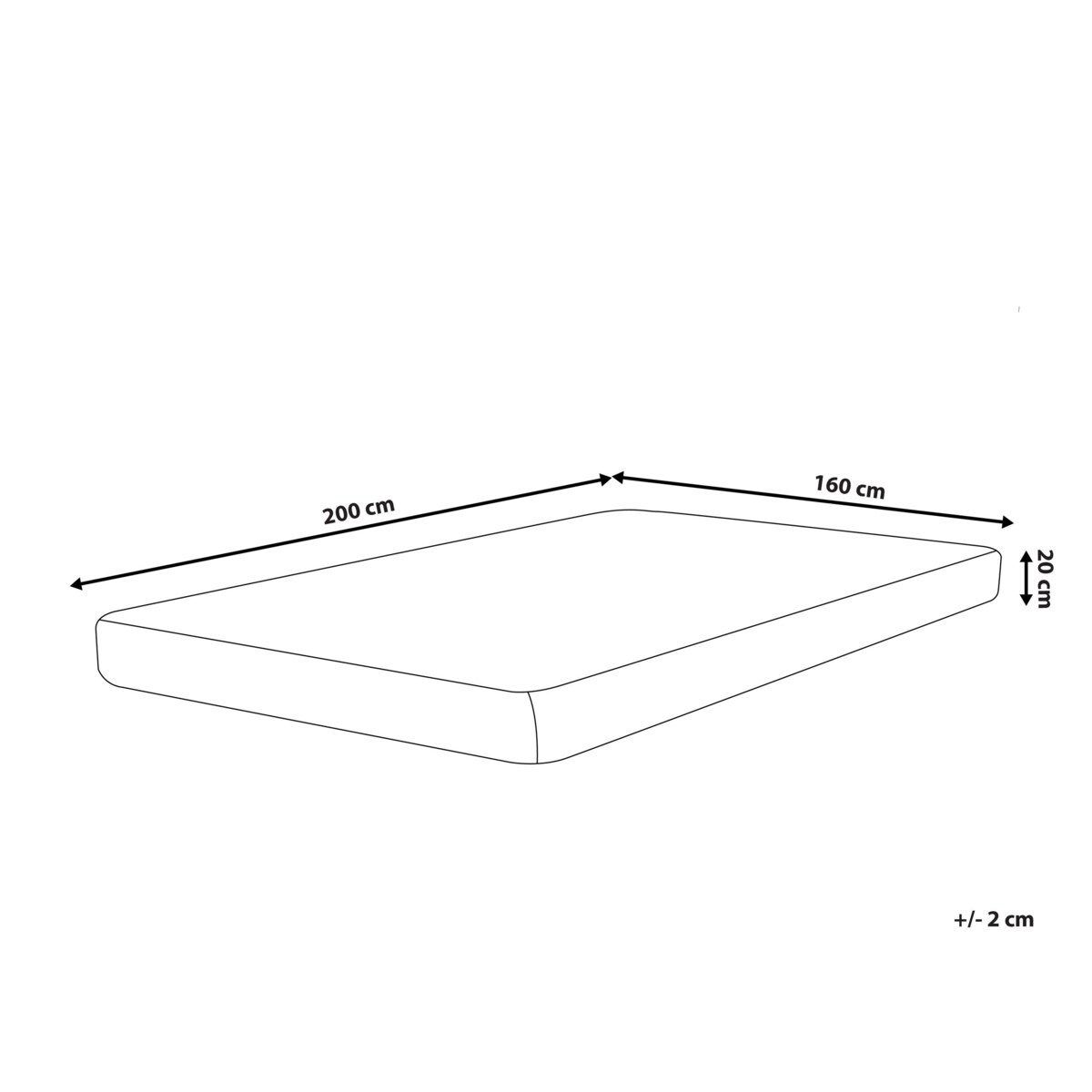 Materac piankowy zdejmowany pokrowiec 160 x 200 cm PEARL