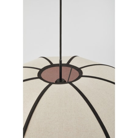 Lampa sufitowa lniana Patraix kremowo-czarna Ø70 cm