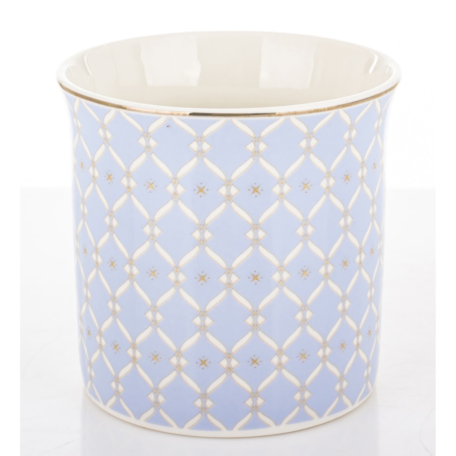 Kubek porcelanowy w pudełku 12,5x9x9 cm MAGLIA 380 ml niebieski z białym wzorem