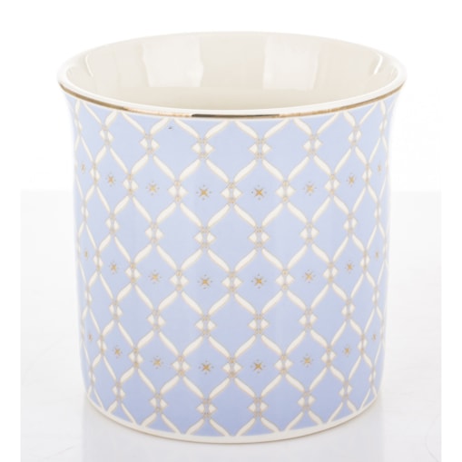 Kubek porcelanowy w pudełku 12,5x9x9 cm MAGLIA 380 ml niebieski z białym wzorem