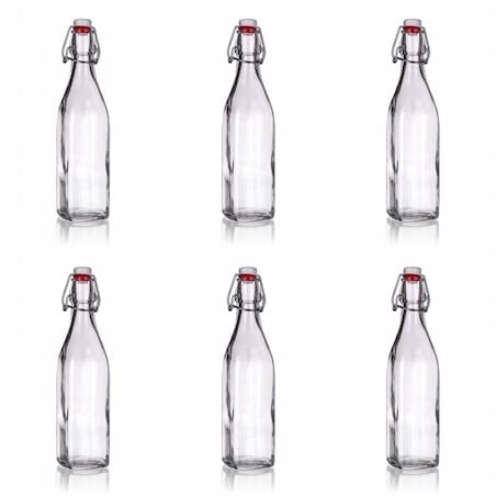 6x BUTELKA SZKLANA Z KORKIEM KLIPS 1 L SOKI BORMIOLI na alkohol nalewki