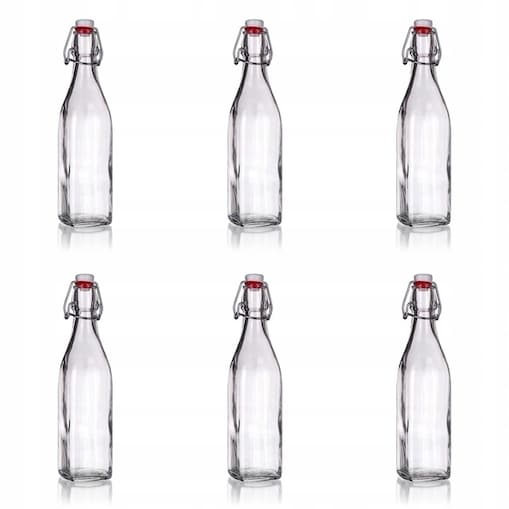 6x BUTELKA SZKLANA Z KORKIEM KLIPS 1 L SOKI BORMIOLI na alkohol nalewki