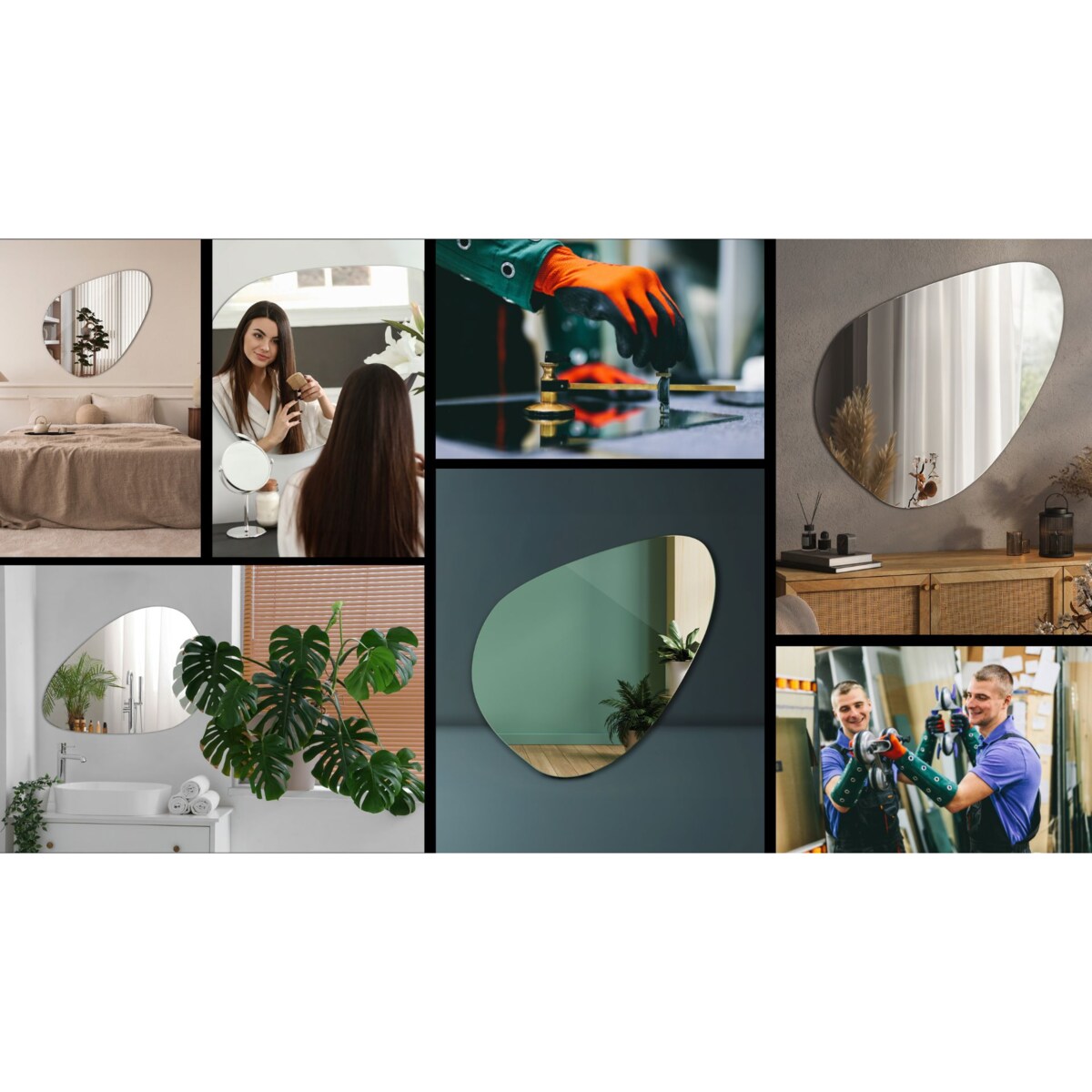 Lustro o organicznym kształcie 48,3x47,9 cm