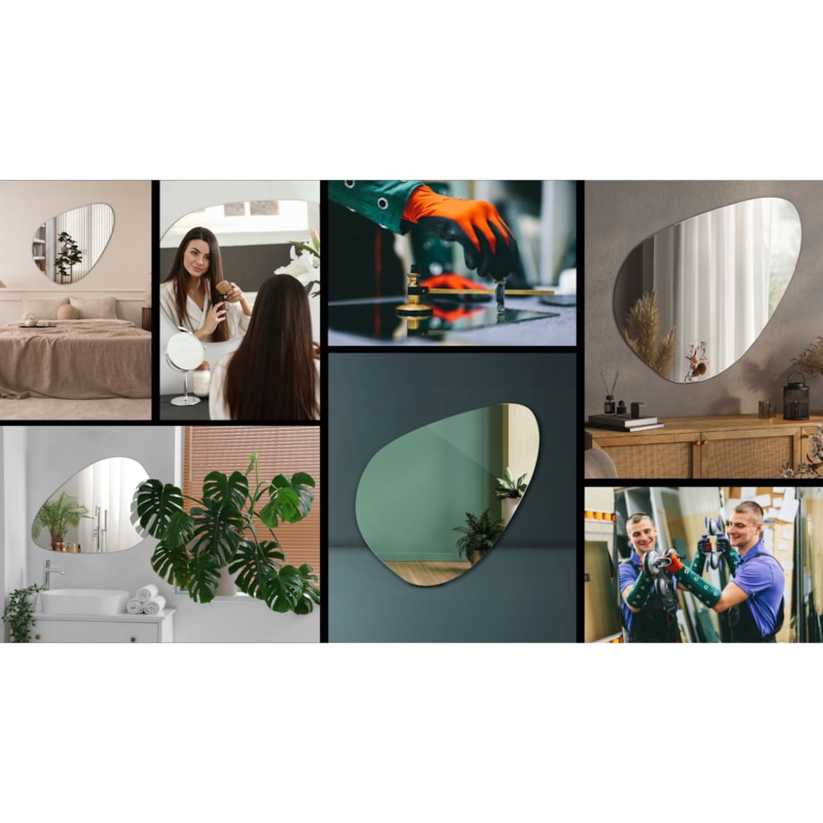 Lustro o organicznym kształcie 48,3x47,9 cm