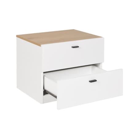 Szafka nocna 2 szuflady Biały EDISON