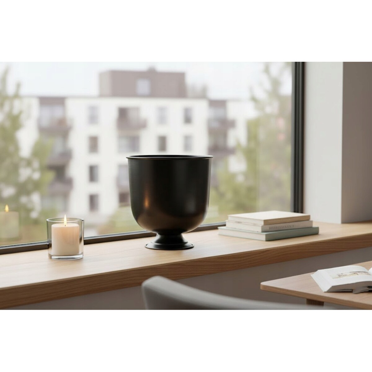 DONICZKA NA NÓŻCE KWIATY CZARNA LOFT NA BALKON TARAS BONSAI OSŁONKA 3 SZT.