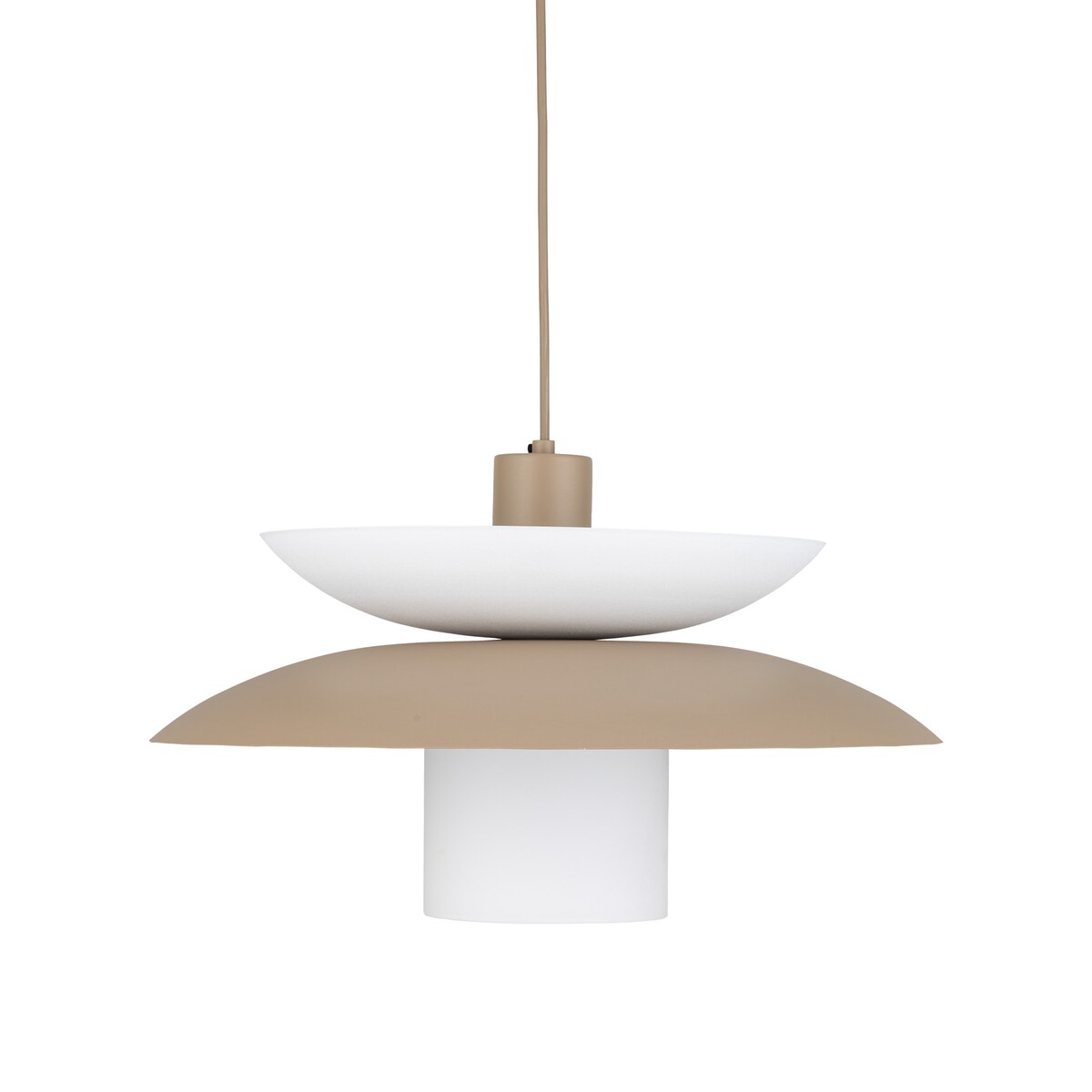 Lampa Wisząca Tk Lighting Verado Beżowa Biała Metalowa Z Kloszem