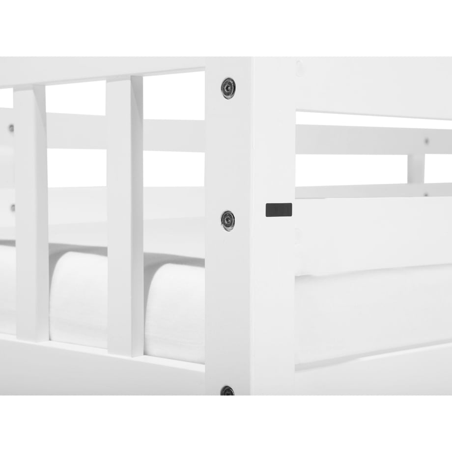 Łóżko piętrowe drewniane 90 x 200 cm białe REVIN