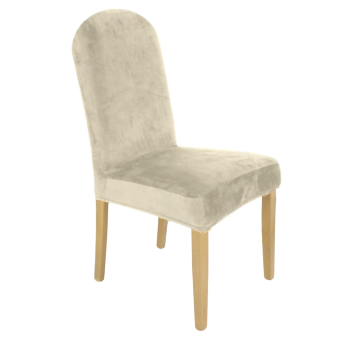 POKROWIEC NA KRZESŁO ZAOKRĄGLONE BEŻ KASZMIROWY WELUR ELASTYCZNY [11W-BKA]