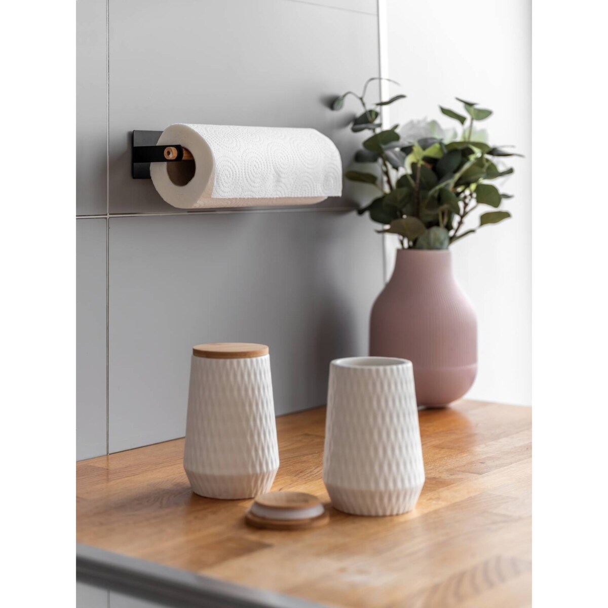 Pojemniki kuchenne ceramiczne DIAMOND, bambusowa pokrywa, 3 x 0,6 l, WENKO