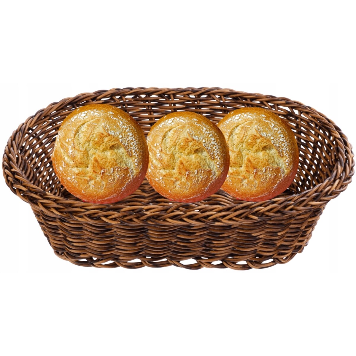 KOSZYK jak wiklina BRĄZOWY owalny na pieczywo chleb żywność dodatki owoce