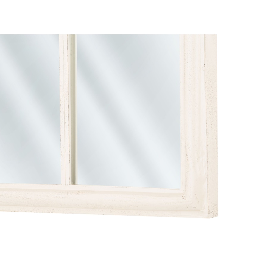 Metalowe lustro ścienne okno 62 x 113 cm złamana biel TRELLY