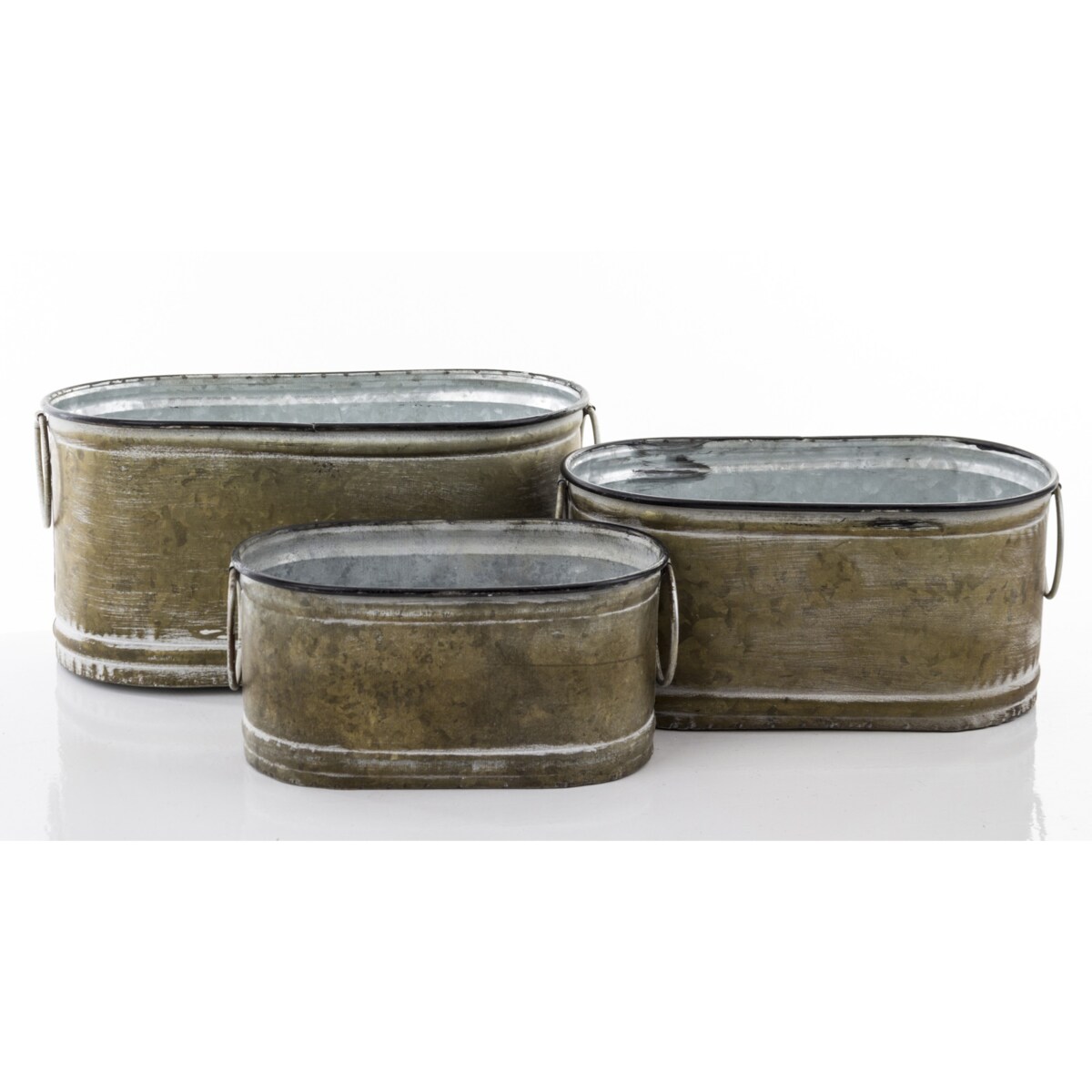 Osłonki metalowe 3 szt. 15,5x32x16,5 cm, 13x27,5x14,5 cm,11x23x13,5 cm GREY III