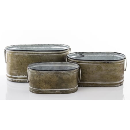 Osłonki metalowe 3 szt. 15,5x32x16,5 cm, 13x27,5x14,5 cm,11x23x13,5 cm GREY III