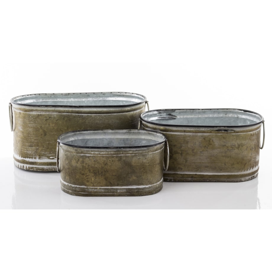 Osłonki metalowe 3 szt. 15,5x32x16,5 cm, 13x27,5x14,5 cm,11x23x13,5 cm GREY III