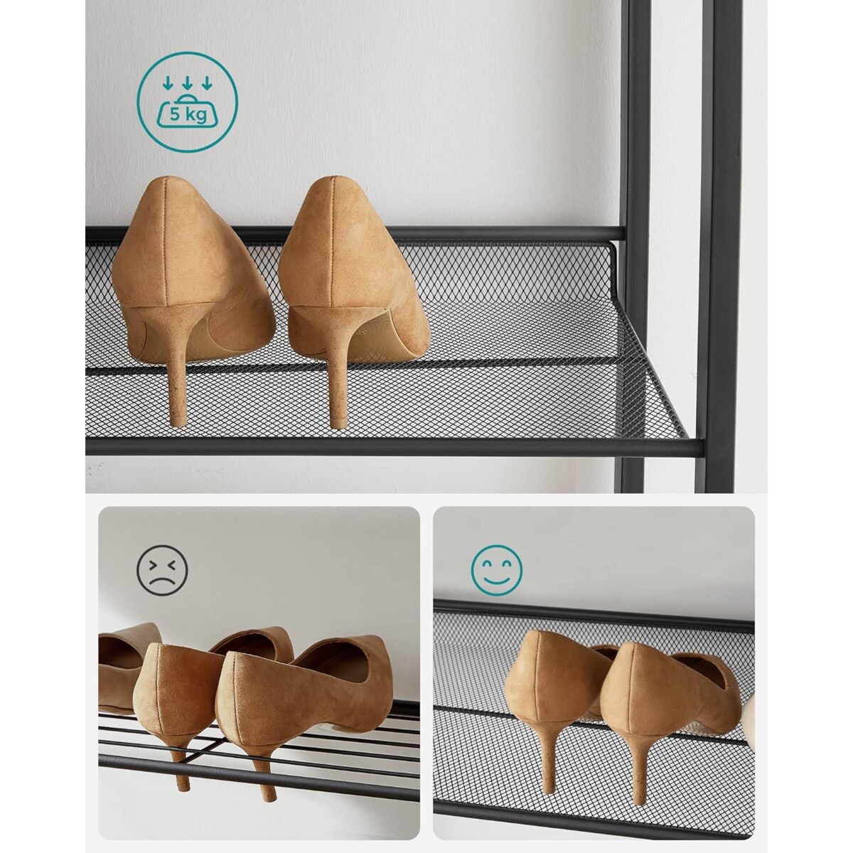 Regał Na Buty 92,5X30,7X163,5 Cm Czarny