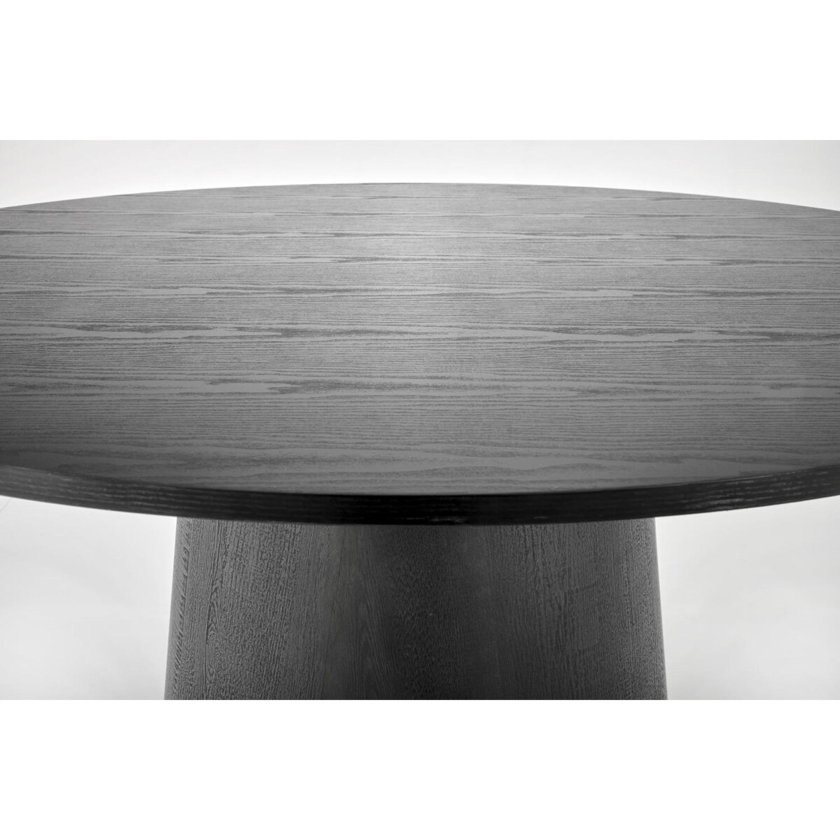 STÓŁ OKRĄGŁY Regin czarny MDF dla 4-5 osób na jednej nodze