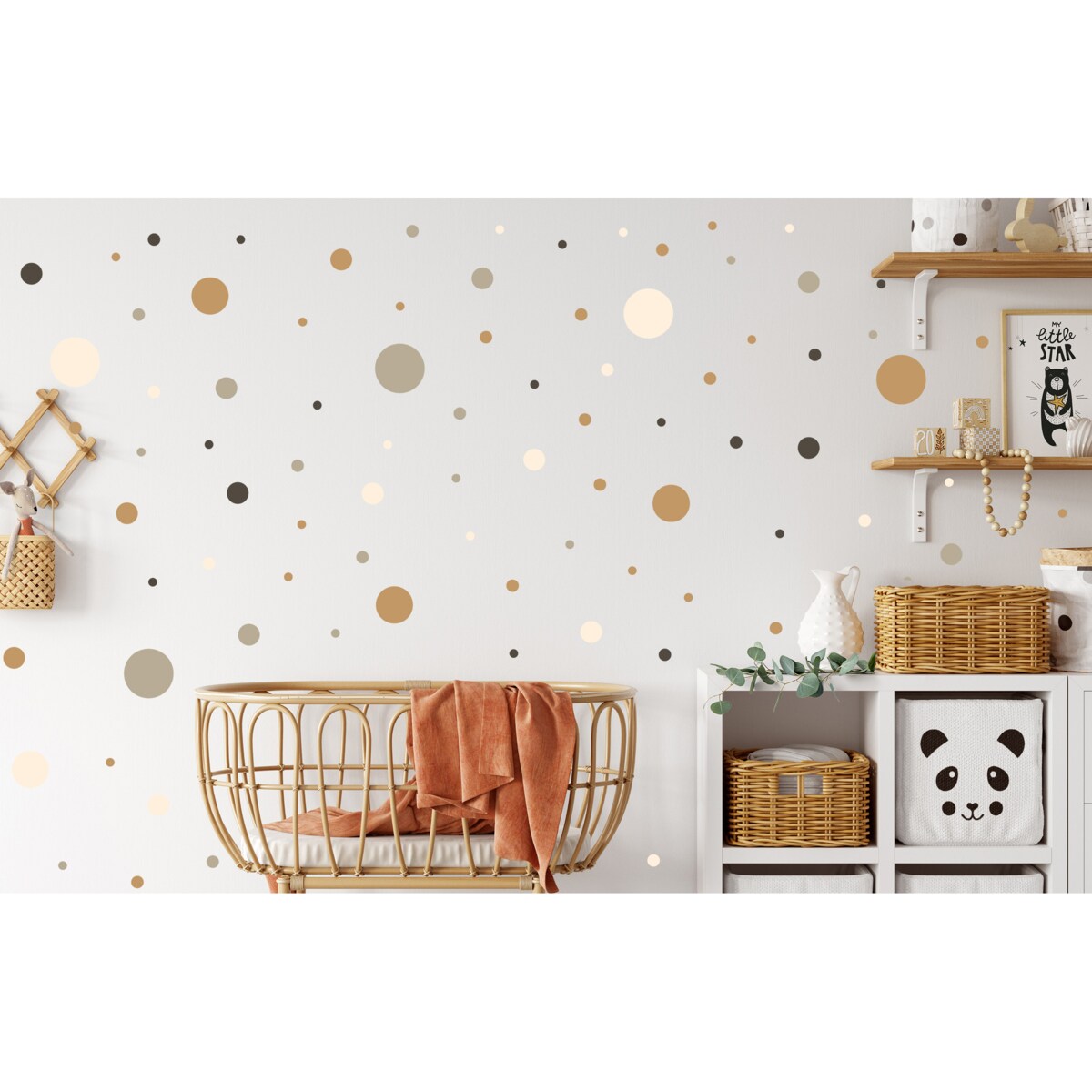 Naklejki Dla Dzieci Delikatne GROSZKI Kropki Styl Boho Zestaw 150szt.