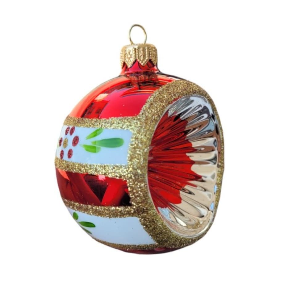 Bombka szklana 4 szt. Ø 10 cm RIFLETTORE czerwona