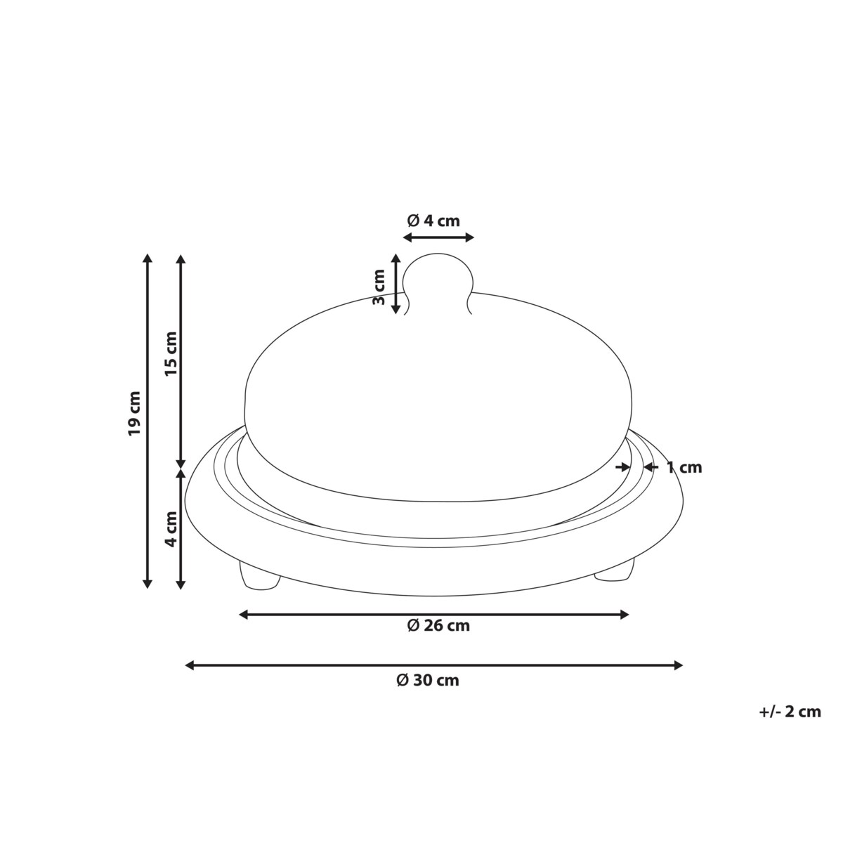 Patera na ciasto ZAGAZIG Drewno mango Jasnobrązowy