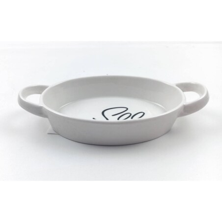 Naczynie do zapiekania z uchwytami, z eleganckim napisem