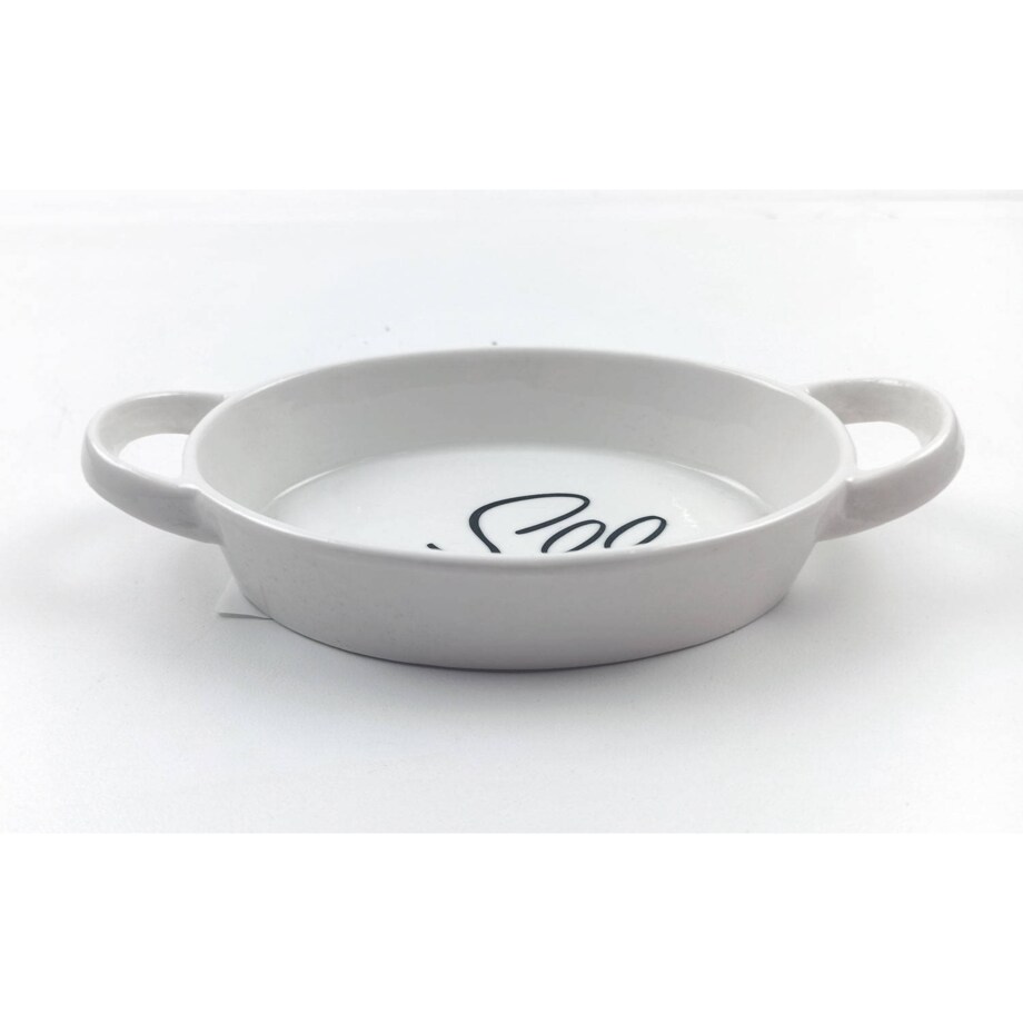 Naczynie do zapiekania z uchwytami, z eleganckim napisem