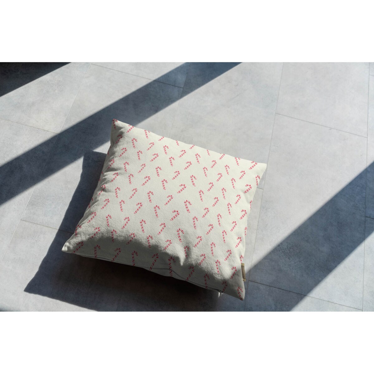 Poduszka świąteczna - Laski cukrowe - beż 45x45 cm