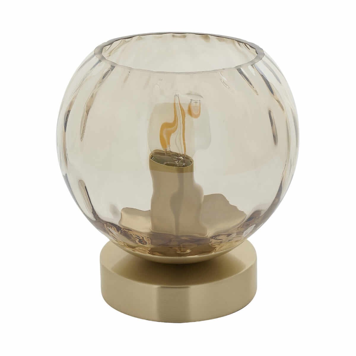 Szklana lampa stojąca na stół Dimple 91973 Endon złota przezroczysta
