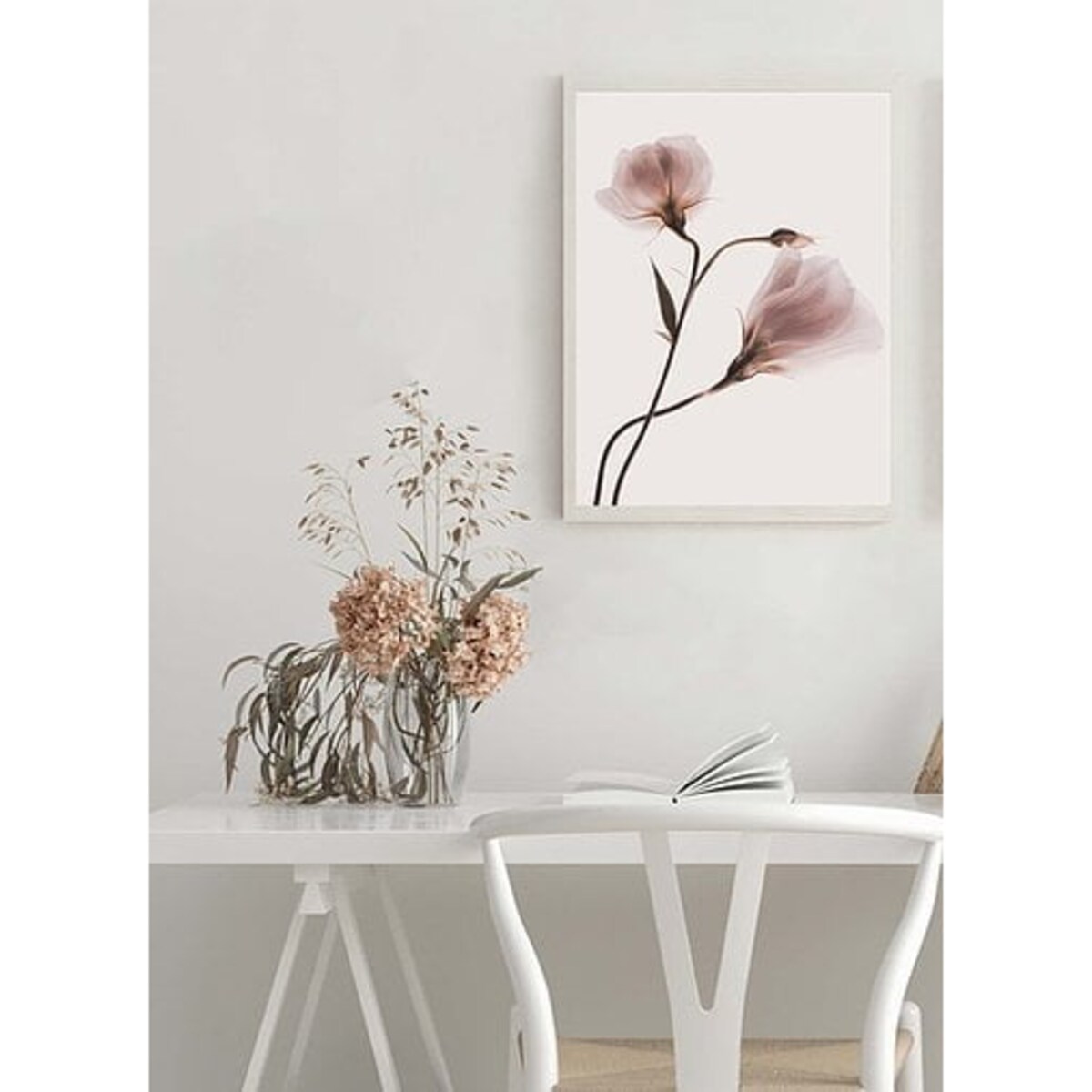 Poster Story, Plakat, Obraz - Różowe Pastelowe Kwiaty No2, wymiary 60 x 84 cm