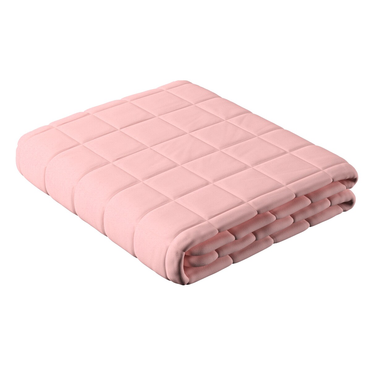 Narzuta pikowana w kratę 260x210 pastelowy róż
