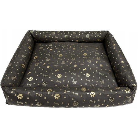 Legowisko Dla Psa Kanapa Posłanie 100X75 Cm Wodoodporne Poduszki Pikowane Kość Złota