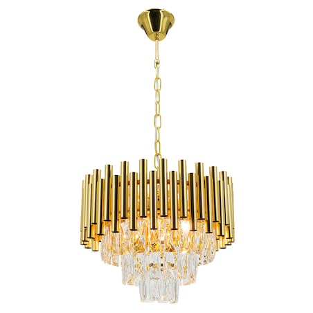 Kryształowa lampa wisząca Bari 6230/4 TR glamour okrągła złota