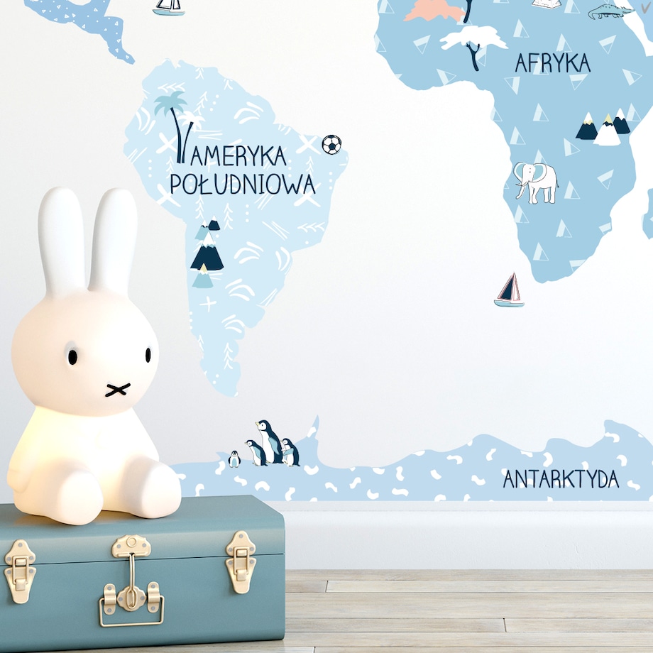 Naklejka na ścianę Mapa świata ice cold M