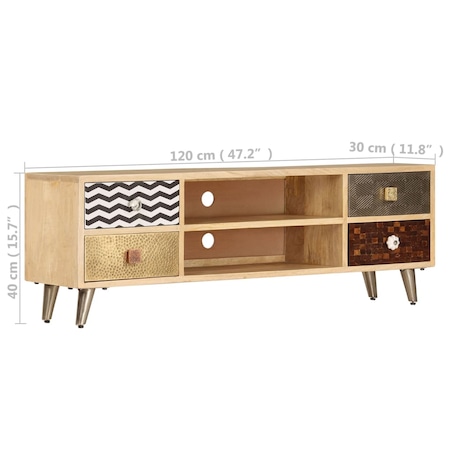 vidaXL Szafka pod TV, 120x30x40 cm, lite drewno mango