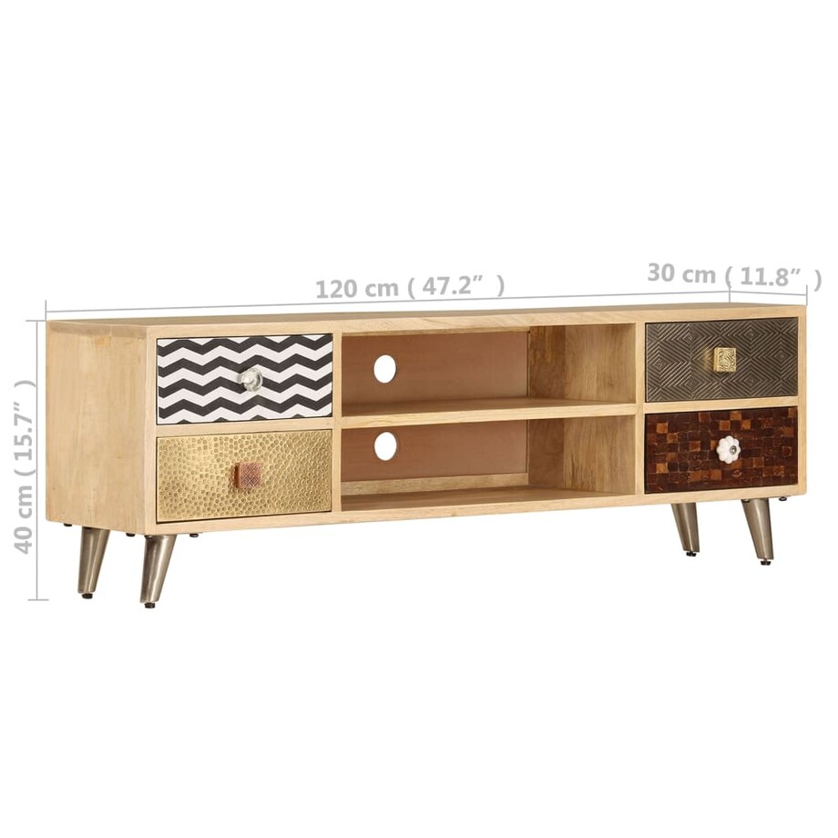 vidaXL Szafka pod TV, 120x30x40 cm, lite drewno mango