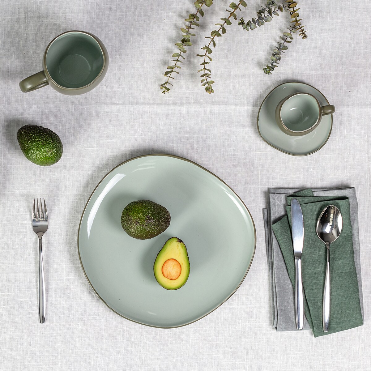 Talerz obiadowy Eucalipto, 27 x 26 x 3 cm