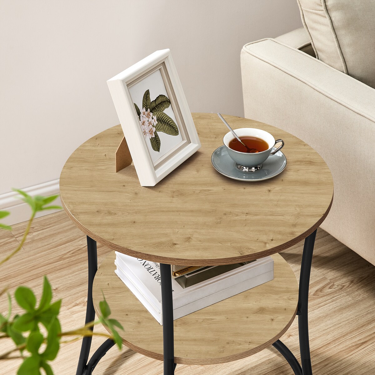 Stolik kawowy do salonu w nowoczesnym stylu dąb artisan, czarny