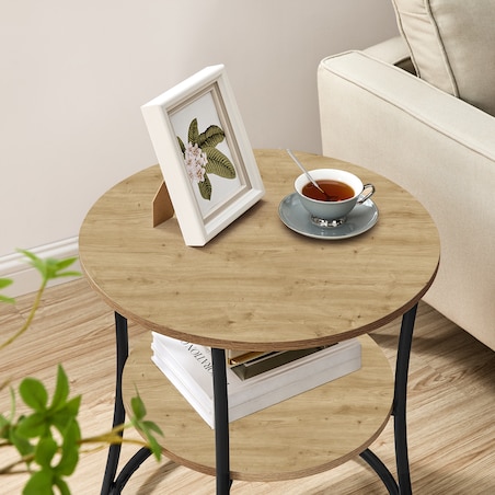 Stolik kawowy do salonu w nowoczesnym stylu dąb artisan, czarny