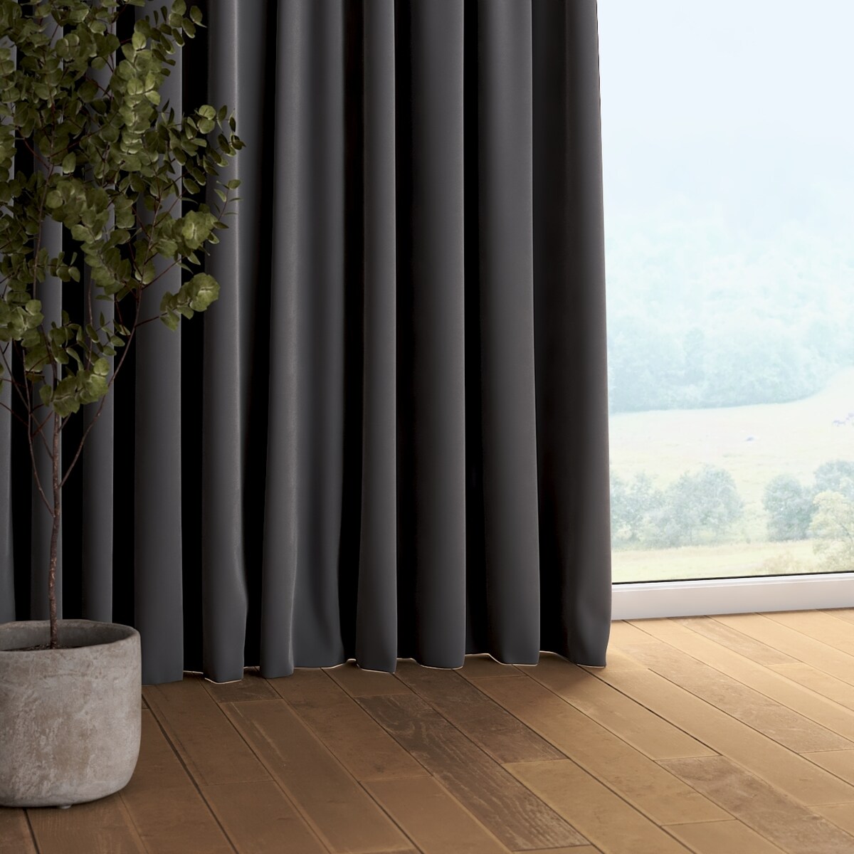 Zasłona na taśmie marszczącej 1 szt. 130x260 grafitowy szary