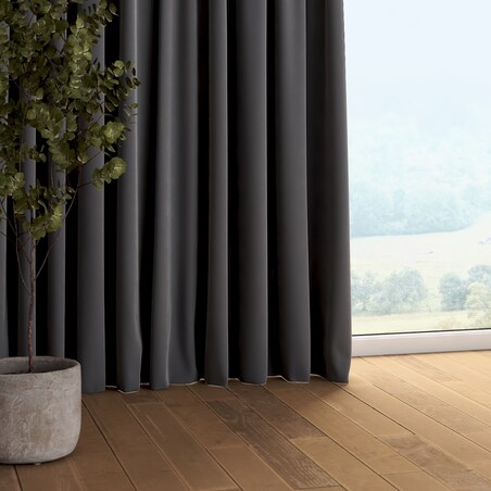 Zasłona na taśmie marszczącej 1 szt. 130x260 grafitowy szary